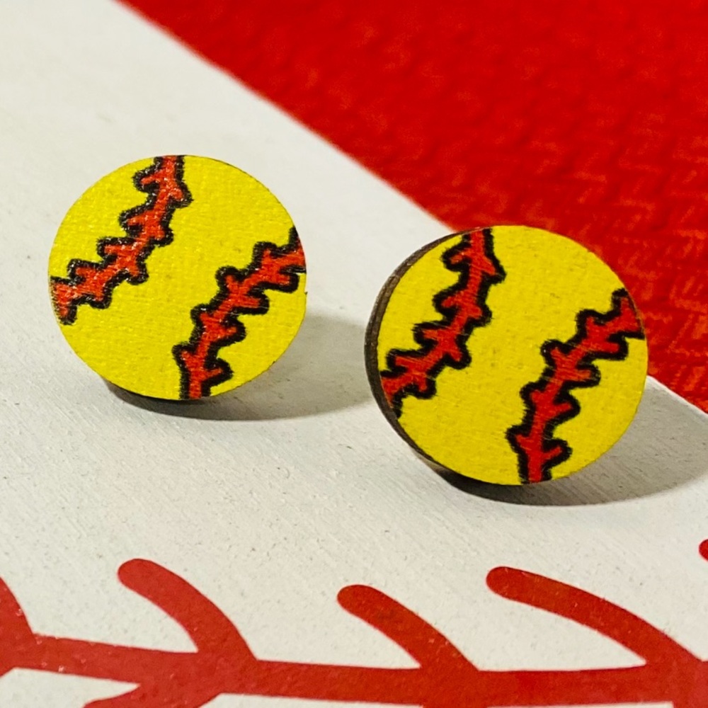 Softball earrings